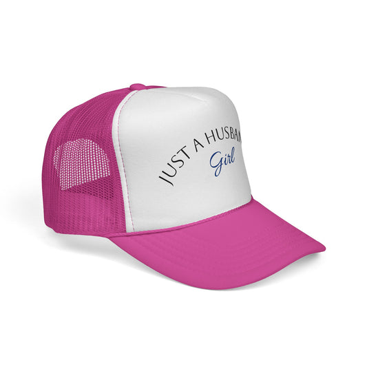 Trucker Cap — "Just a Husband's Girl" Embroidered Mesh Hat