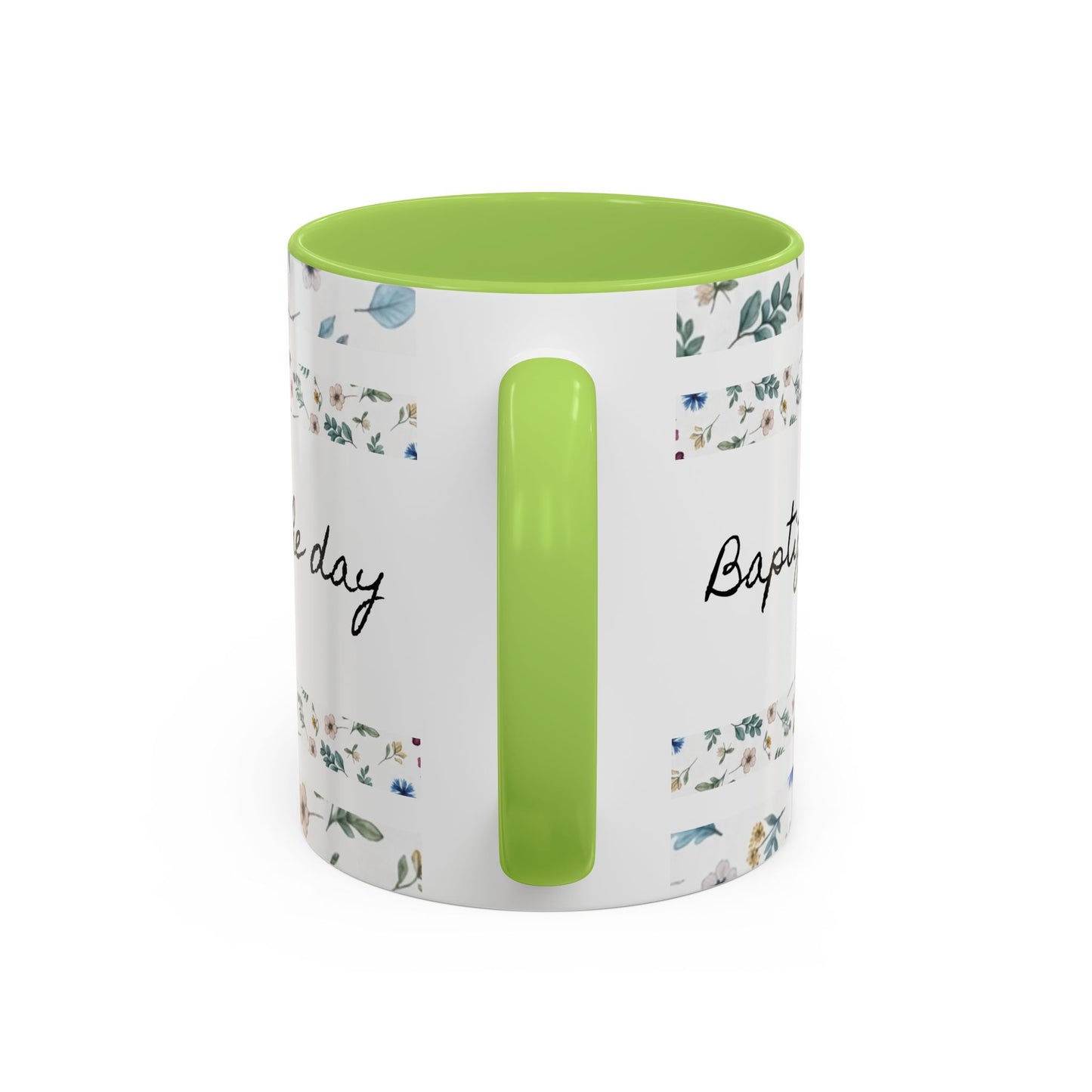 Baptized, Saved, and Coffee for the day-- Accent Coffee Mug (11, 15oz)