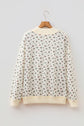 Floral Ribbed High Neck Exposed Hem Baggy Sweatshirt