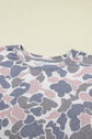 Plus Size Camo Tee & Drawning Shorts Set