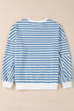 Stripe Drop Shoulder Crewneck Sweatshirt