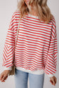 Stripe Drop Shoulder Crewneck Sweatshirt