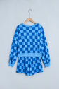 Checker Long Sleeve Crop Top & Shorts Set