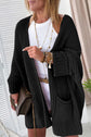 Pink Oversized Fold Over Sleeve Open Front Cardigan