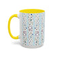 Blessed Nana Floral Accent Coffee Mug — Blue Striped 11/15oz