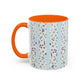 Blessed Nana Floral Accent Coffee Mug — Blue Striped 11/15oz