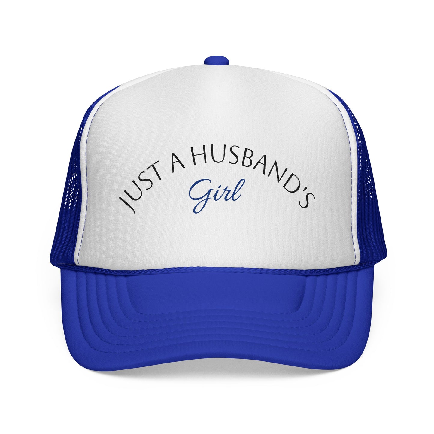 Trucker Cap — "Just a Husband's Girl" Embroidered Mesh Hat