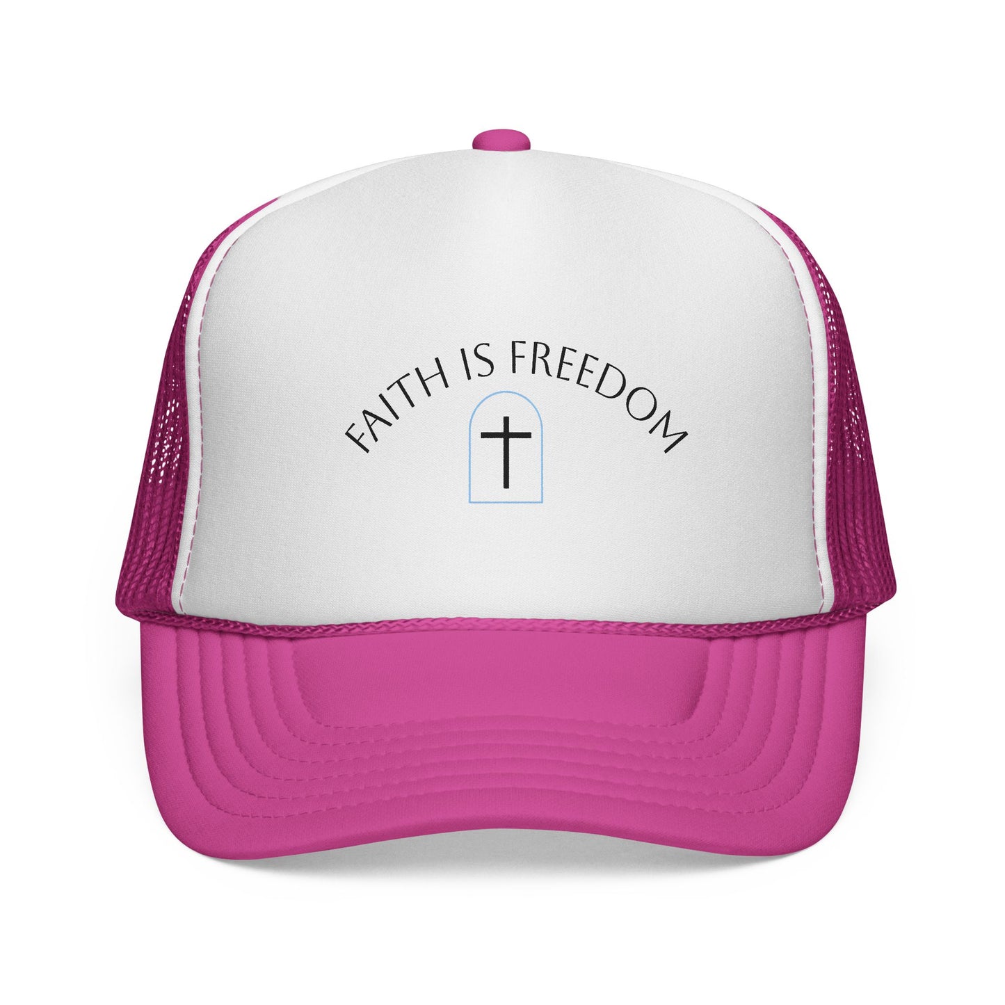 Faith Is Freedom Trucker Cap — Christian Cross Mesh Hat