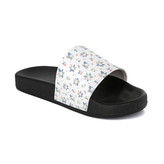 Floral Print Slide Sandals — Women's Cute Summer Slides
