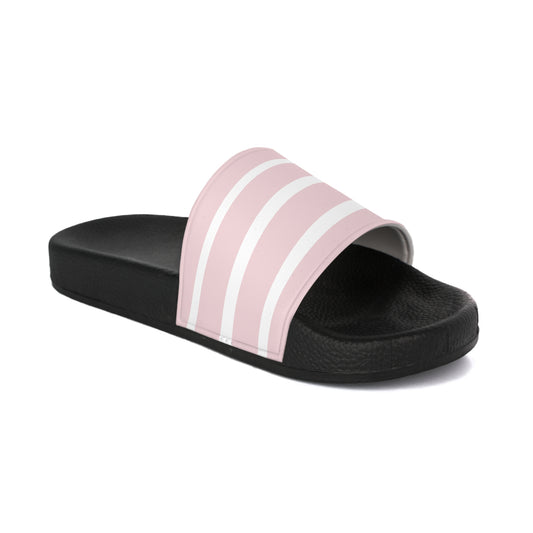 Pink Striped Slide Sandals — Women's Casual Pool & Beach Slides