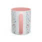 Blessed Nana Floral Accent Coffee Mug — Blue Striped 11/15oz