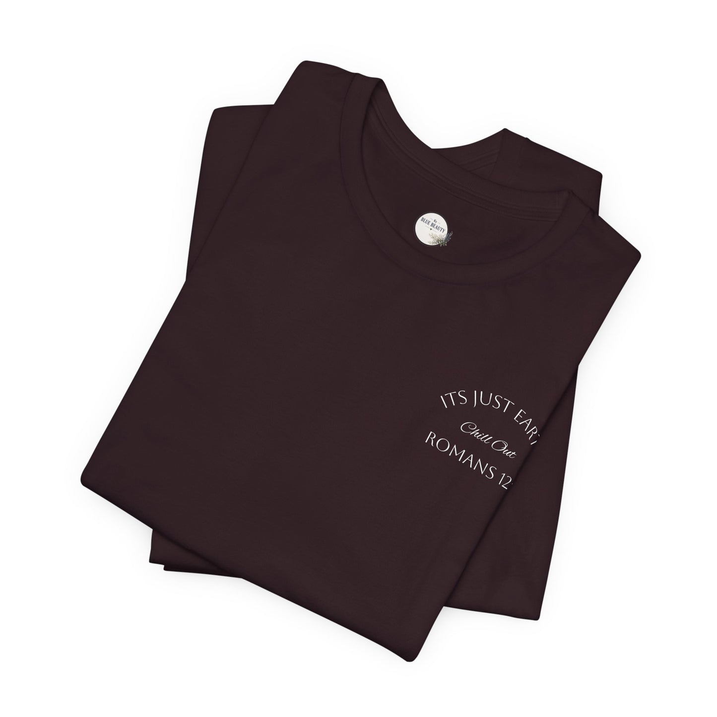 Columbia Blue- It’s Just Earth, Chill Out, Romans 12:2  Jersey Short Sleeve Tee