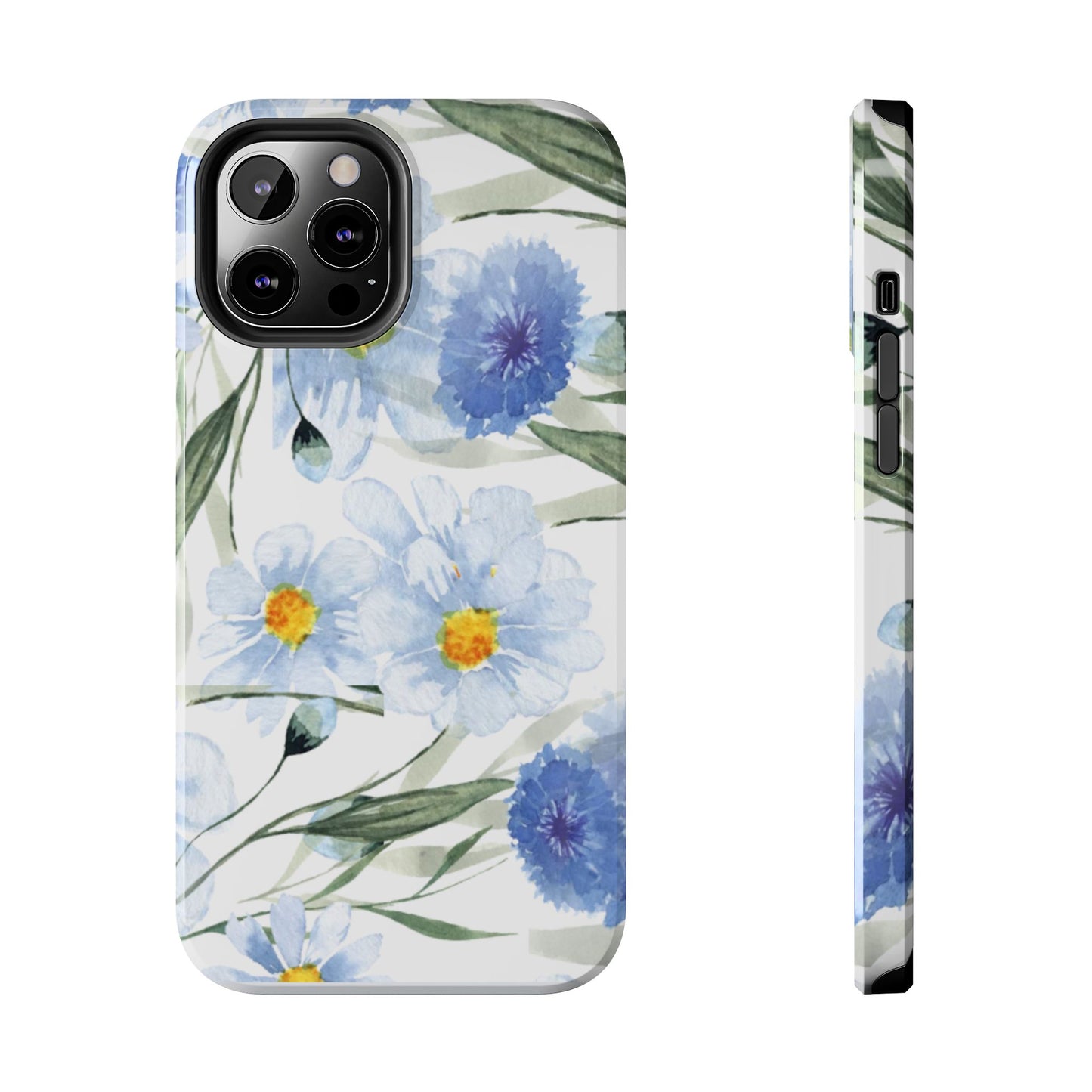 Blue Floral Tough Phone Cases