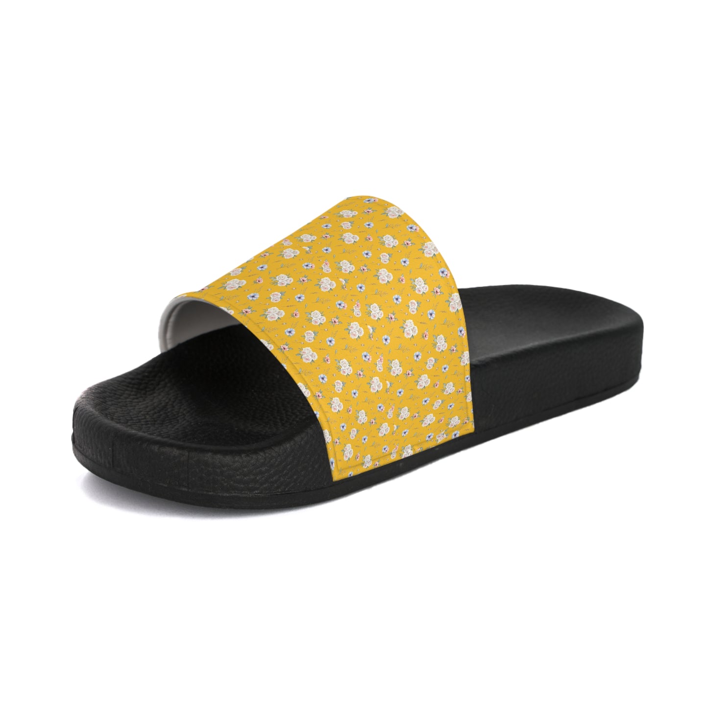 Yellow Daisy Slide Sandals — Floral Women's Summer Slides