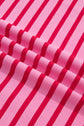 Stripe Scallop Trim Round Neck T-Shirt