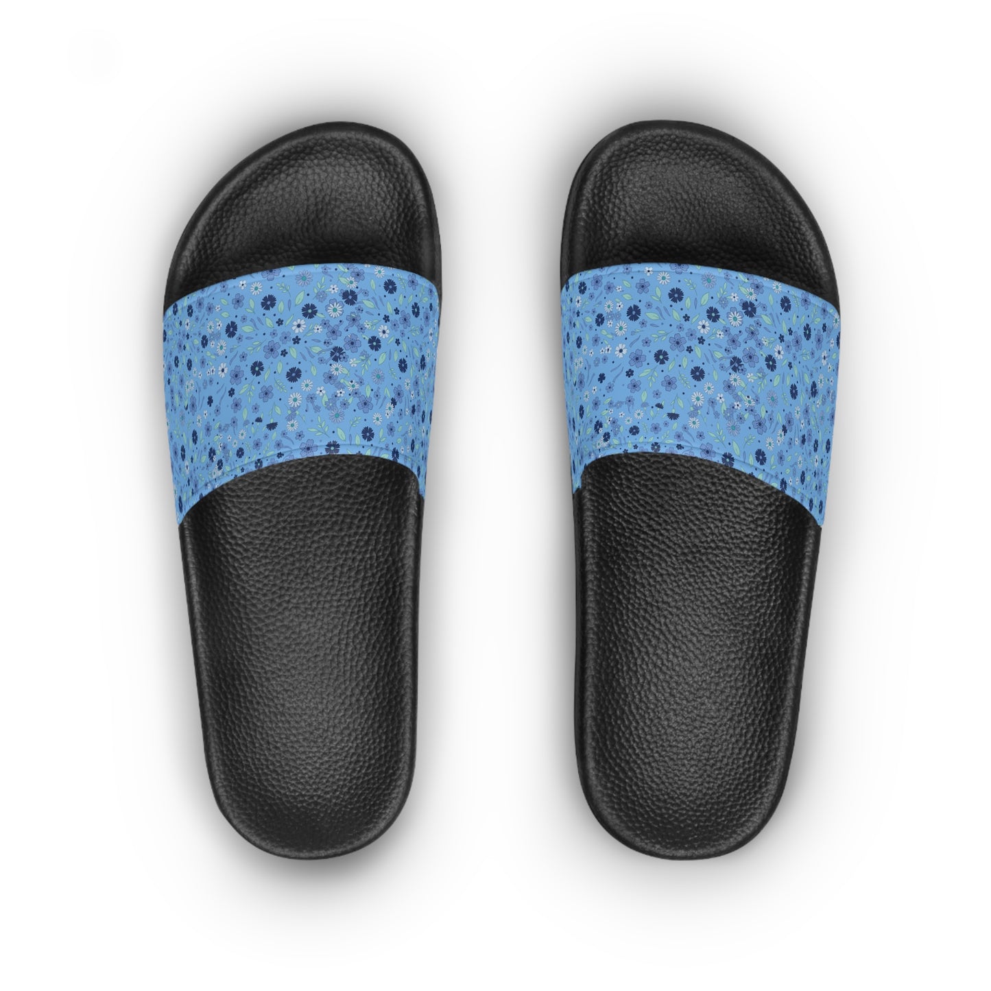 Blue Floral Slide Sandals — Women's Casual Pool & Beach Slides