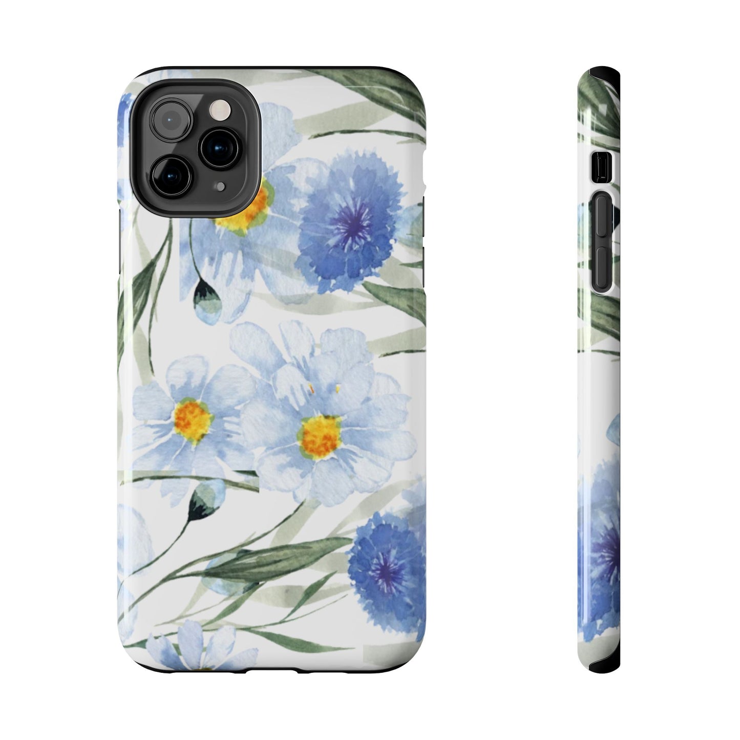 Blue Floral Tough Phone Cases