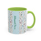 Blessed Nana Floral Accent Coffee Mug — Blue Striped 11/15oz