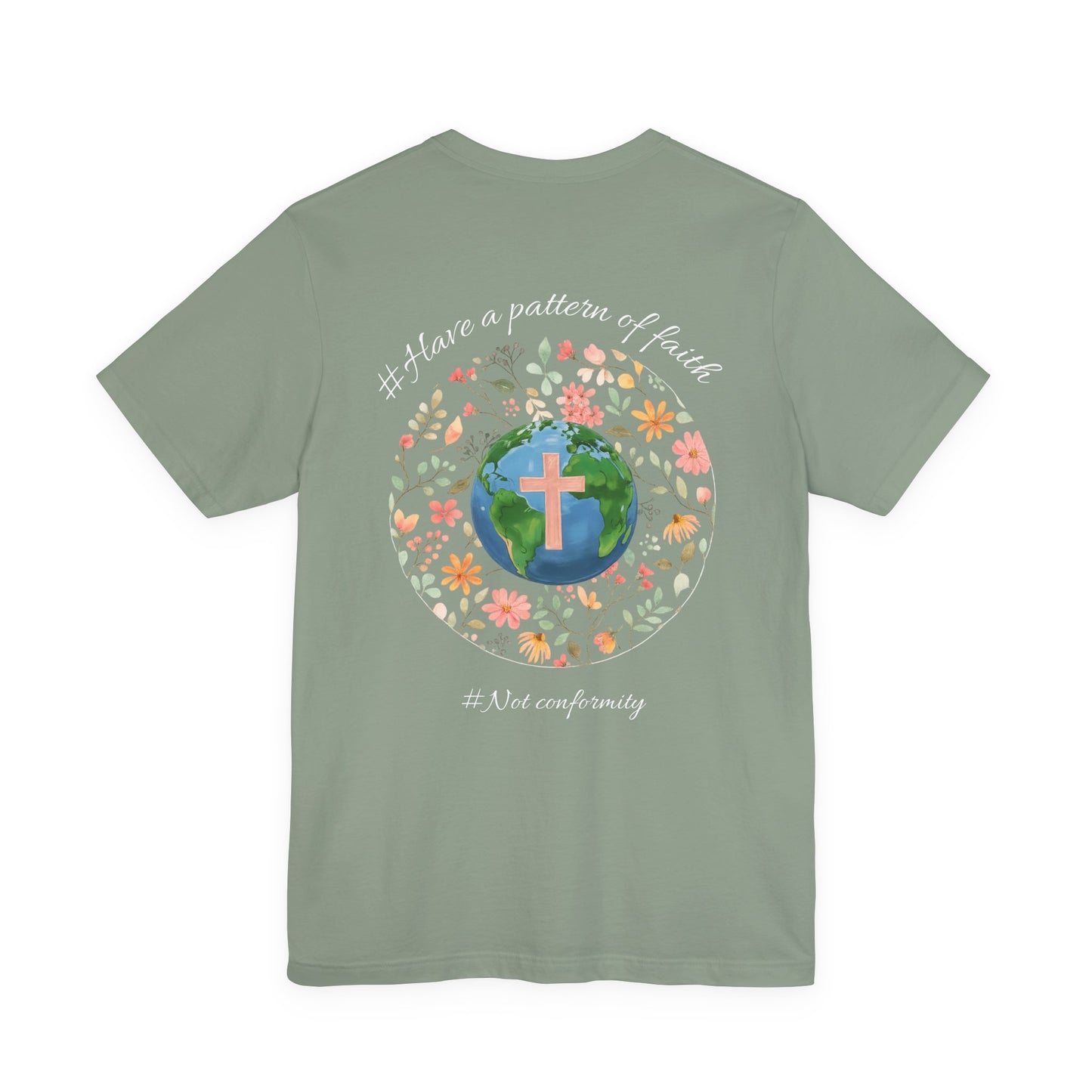 Columbia Blue- It’s Just Earth, Chill Out, Romans 12:2  Jersey Short Sleeve Tee