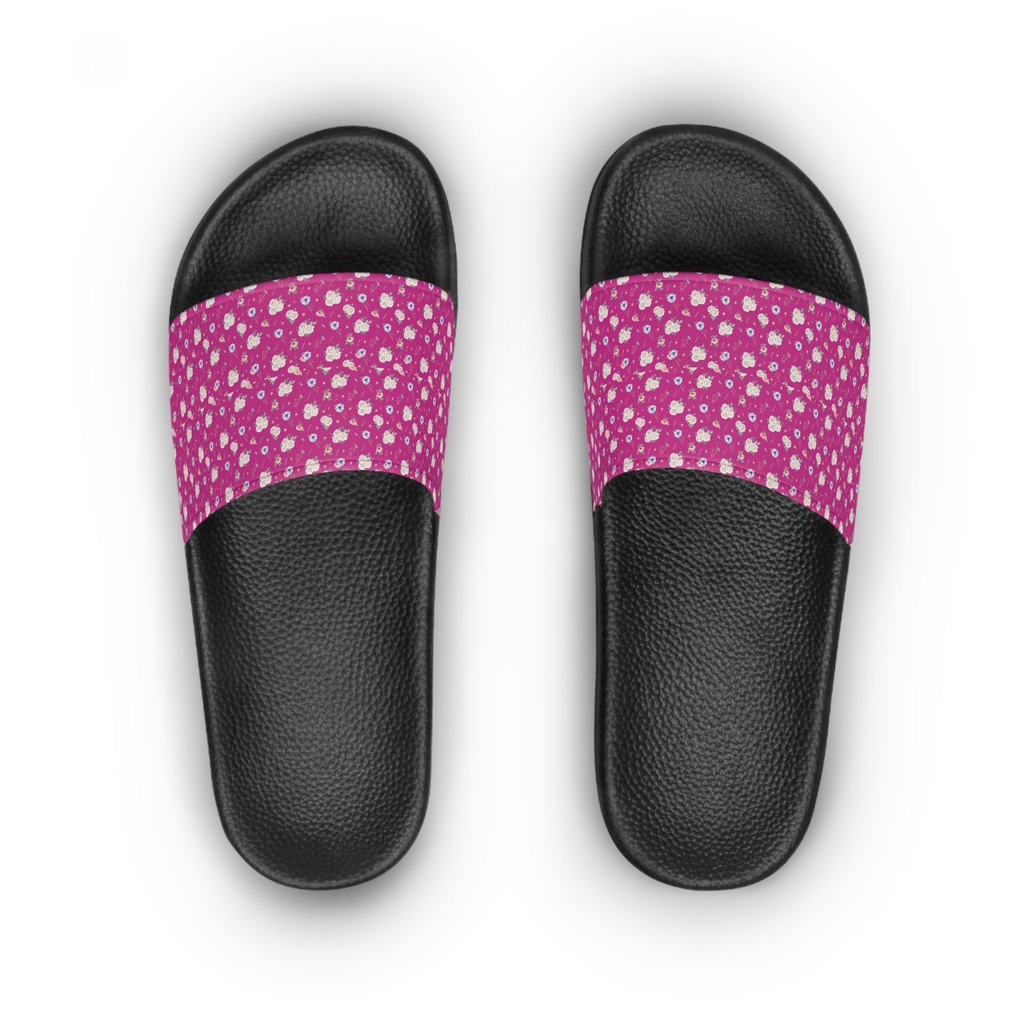 Pink Daisy Slide Sandals — Floral Women's Pool & Casual Slides