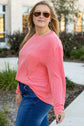 Myosotis Plus Size Ribbed Textured Long Sleeve T Shirt