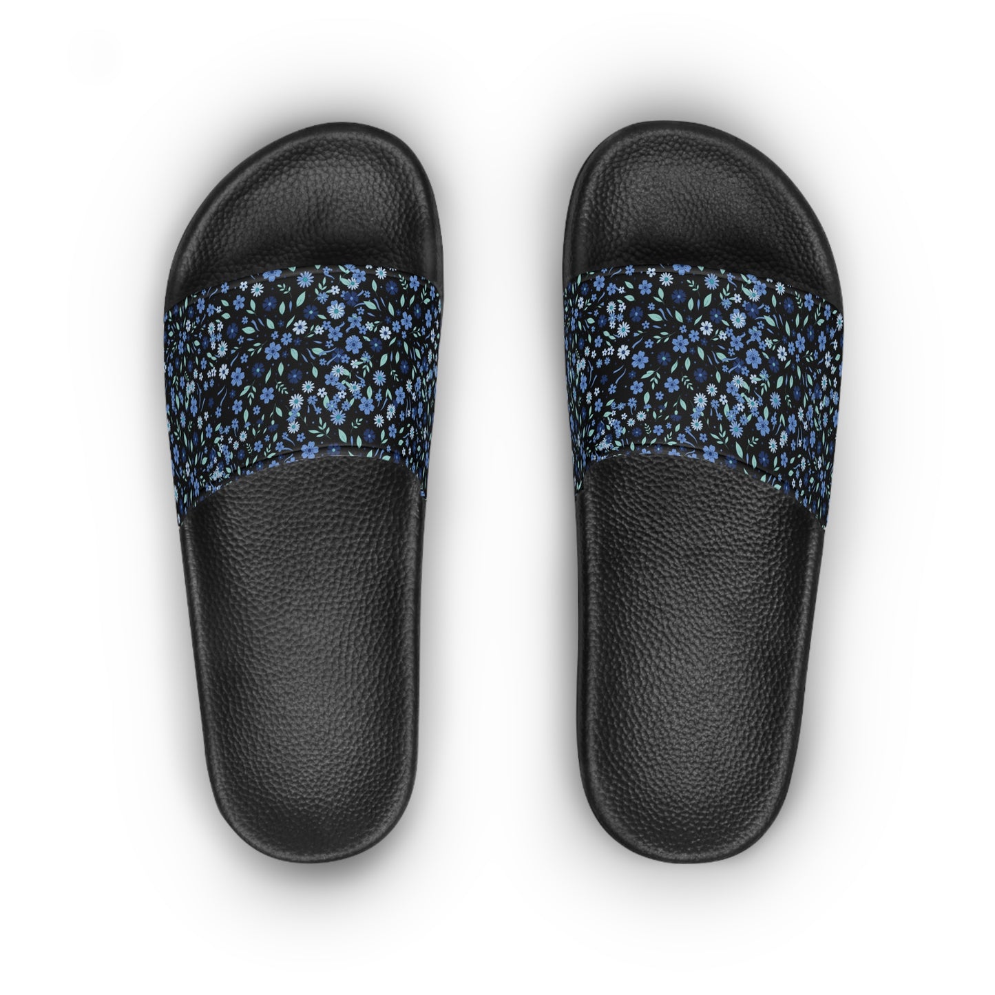 Floral Blue Ditsy Slide Sandals — Women's Casual Pool & Beach Slides