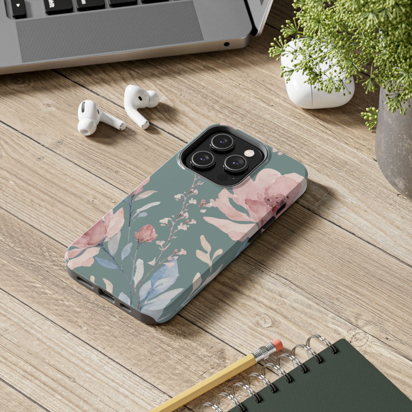 Green Fall floral Tough Phone Cases