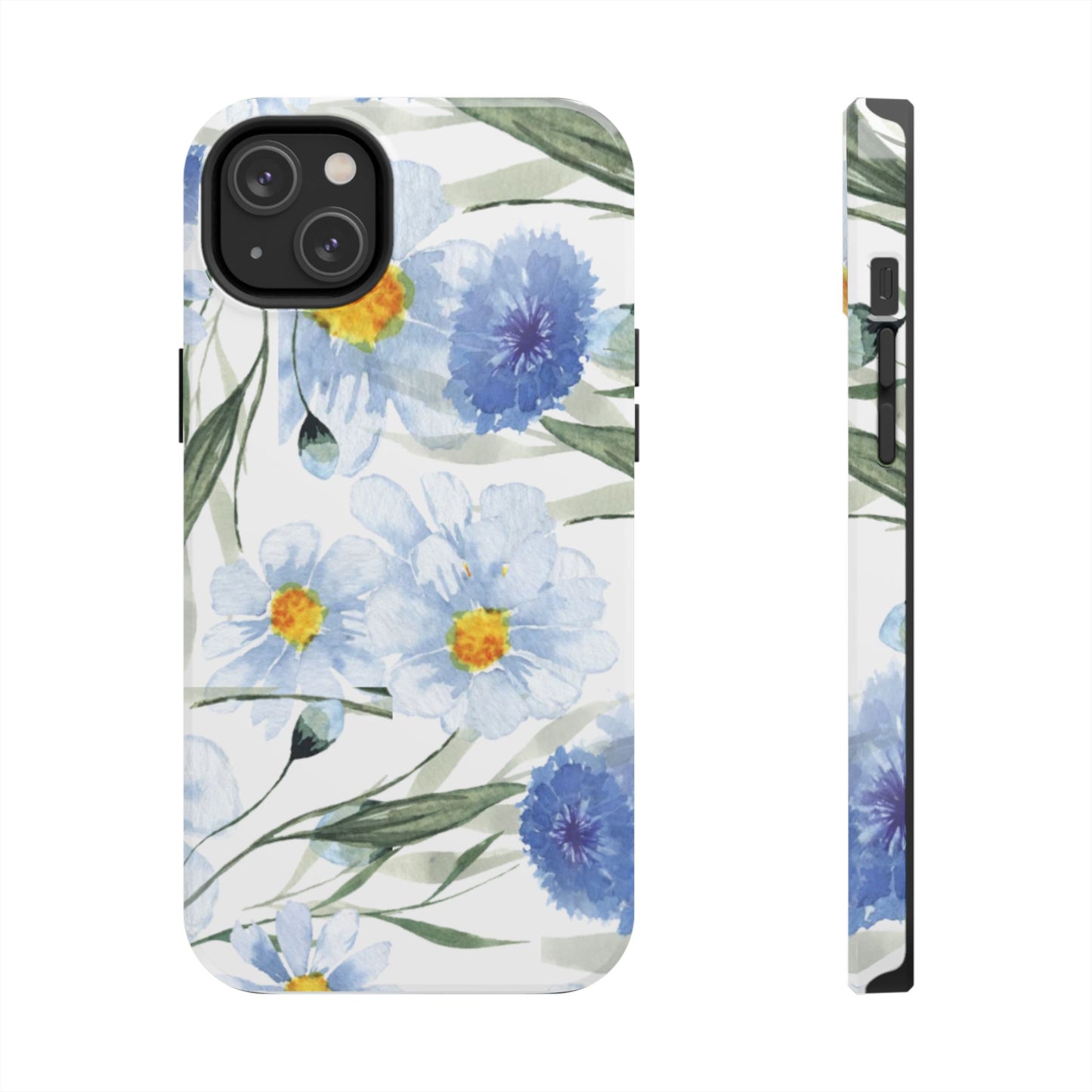 Blue Floral Tough Phone Cases