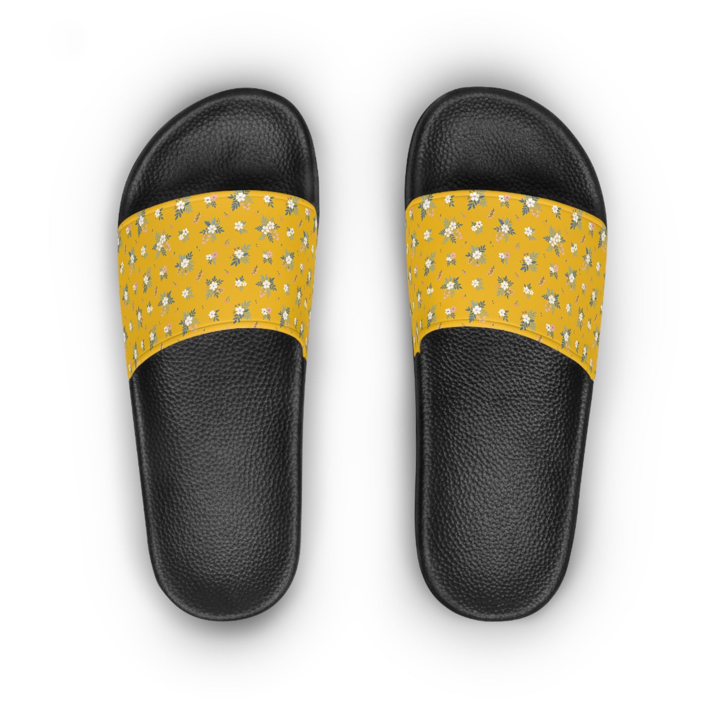 Yellow Daisy Slide Sandals — Women’s Floral Pool Slides