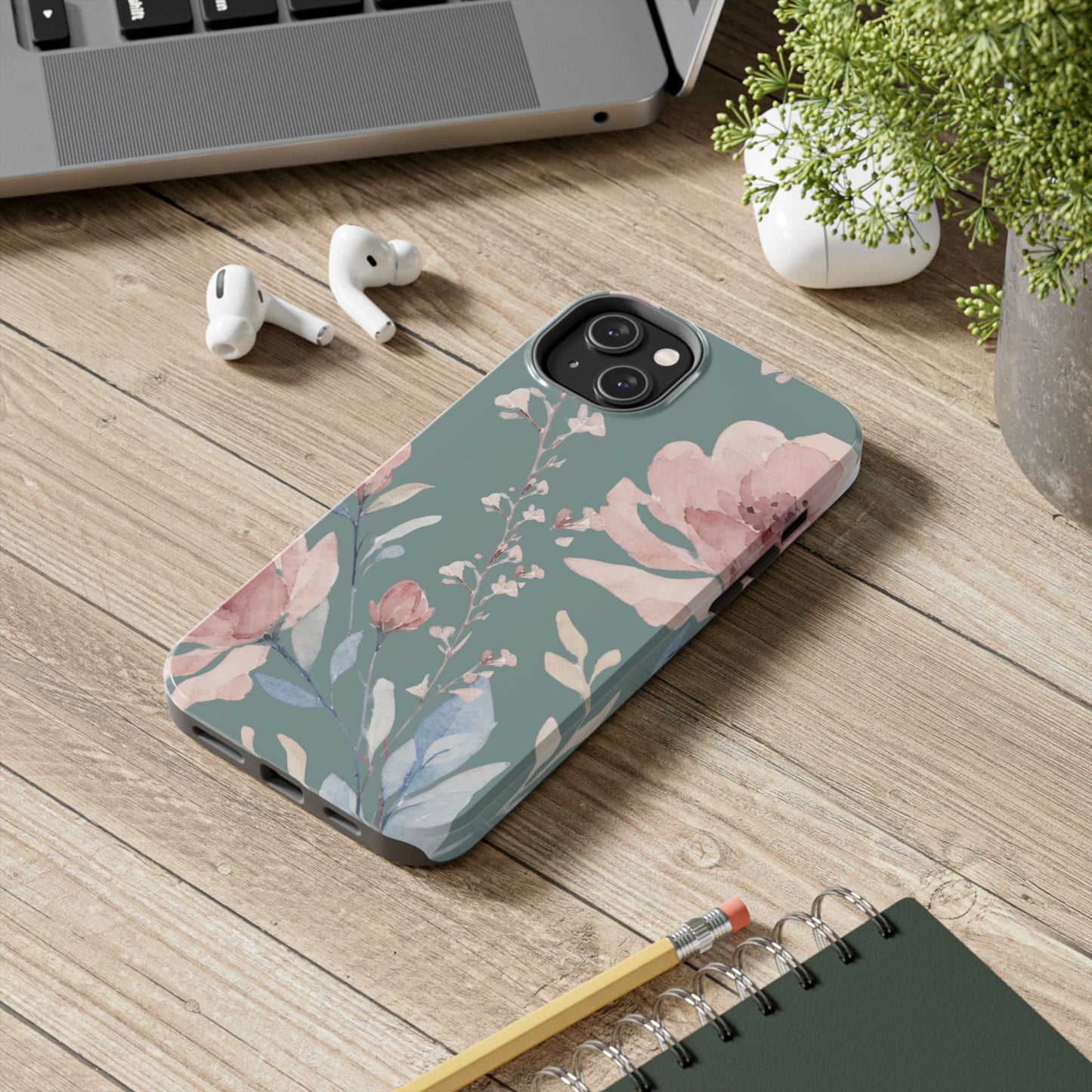 Green Fall floral Tough Phone Cases