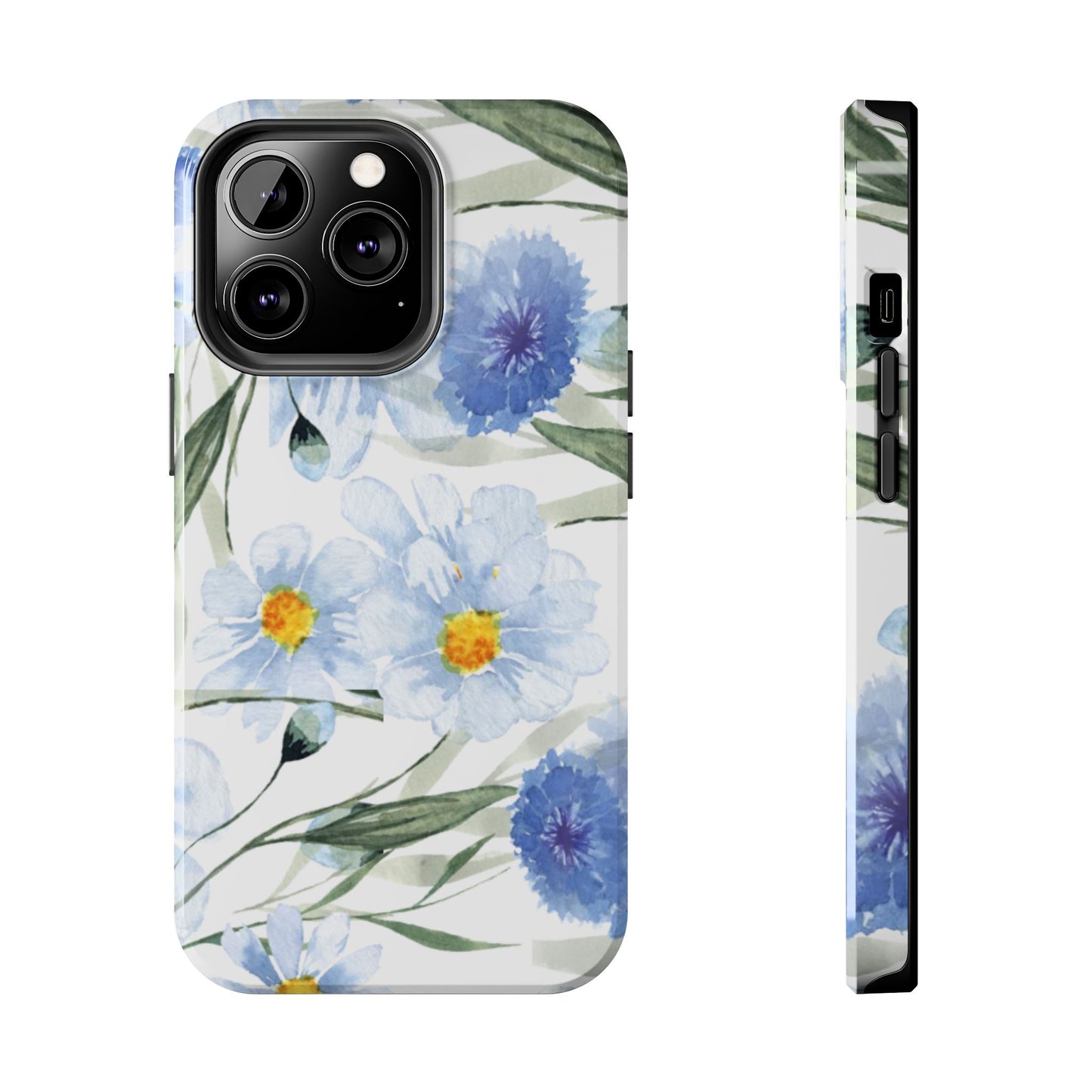Blue Floral Tough Phone Cases