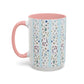 Blessed Nana Floral Accent Coffee Mug — Blue Striped 11/15oz