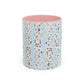 Blessed Nana Floral Accent Coffee Mug — Blue Striped 11/15oz