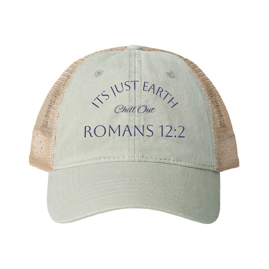 Sage Polka It’s Just Earth Women's Washed Mesh-Back Cap