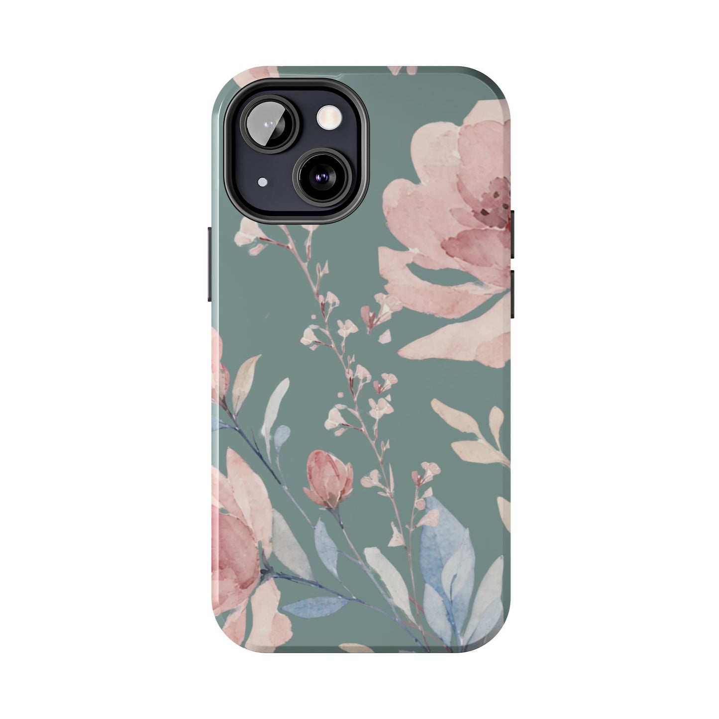 Green Fall floral Tough Phone Cases