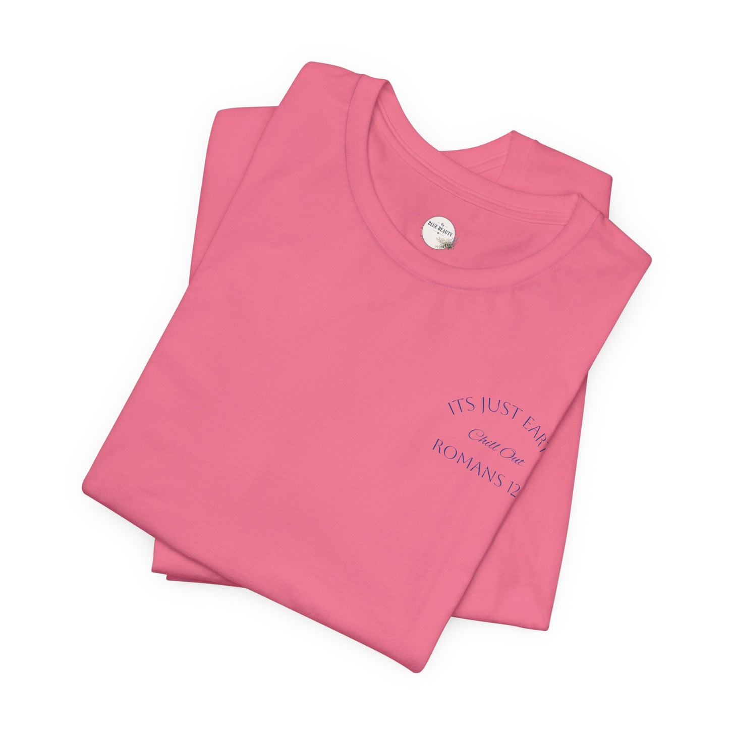 Columbia Blue- It’s Just Earth, Chill Out, Romans 12:2  Jersey Short Sleeve Tee