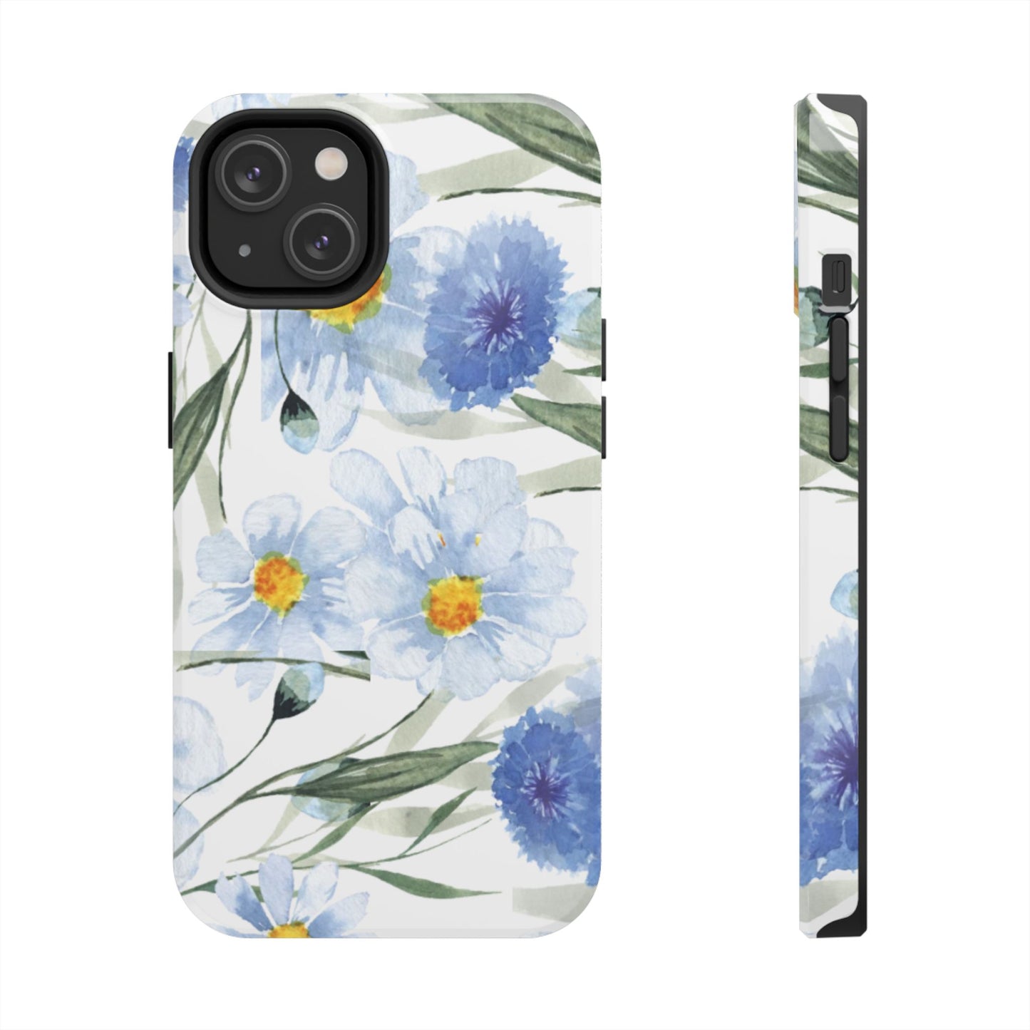 Blue Floral Tough Phone Cases