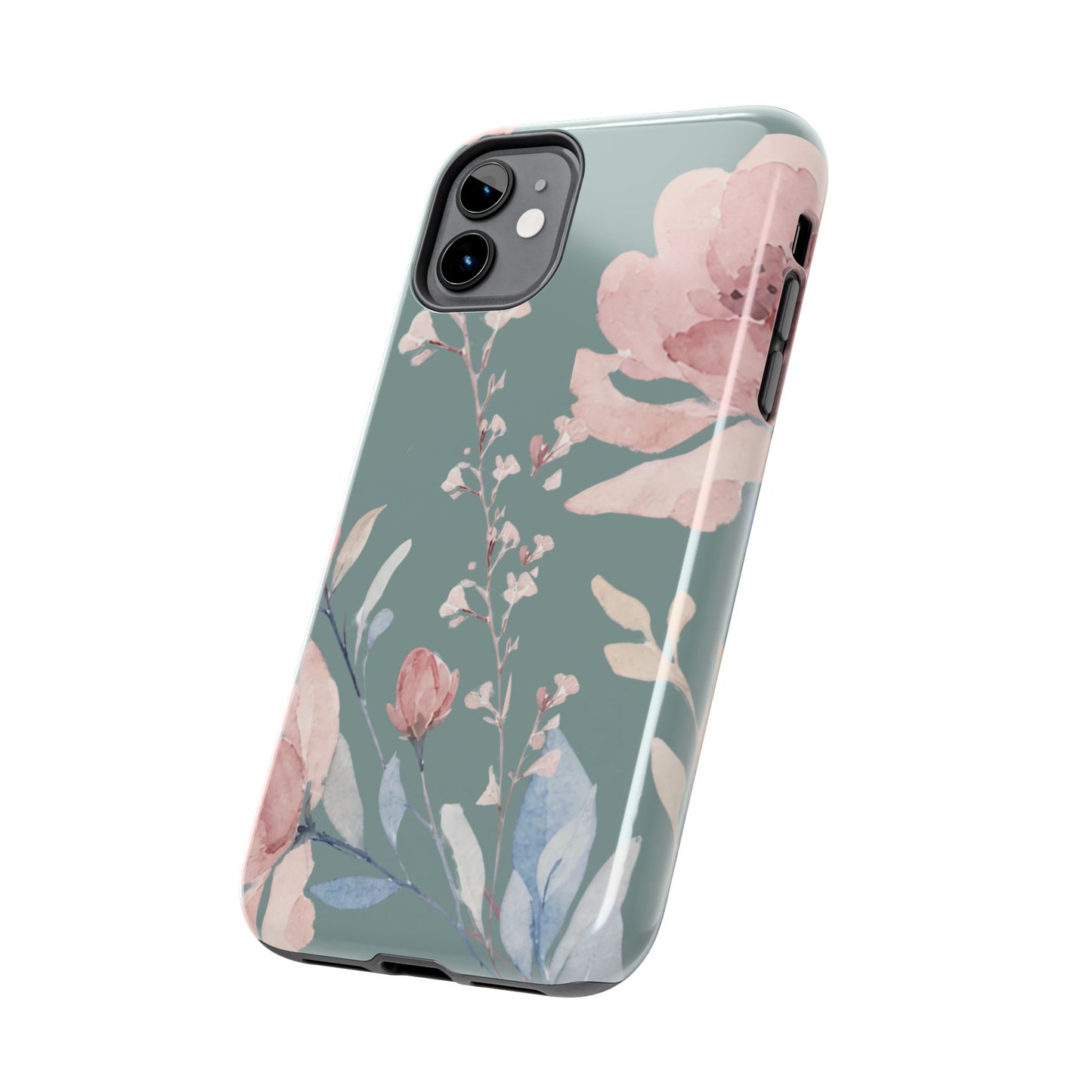Green Fall floral Tough Phone Cases