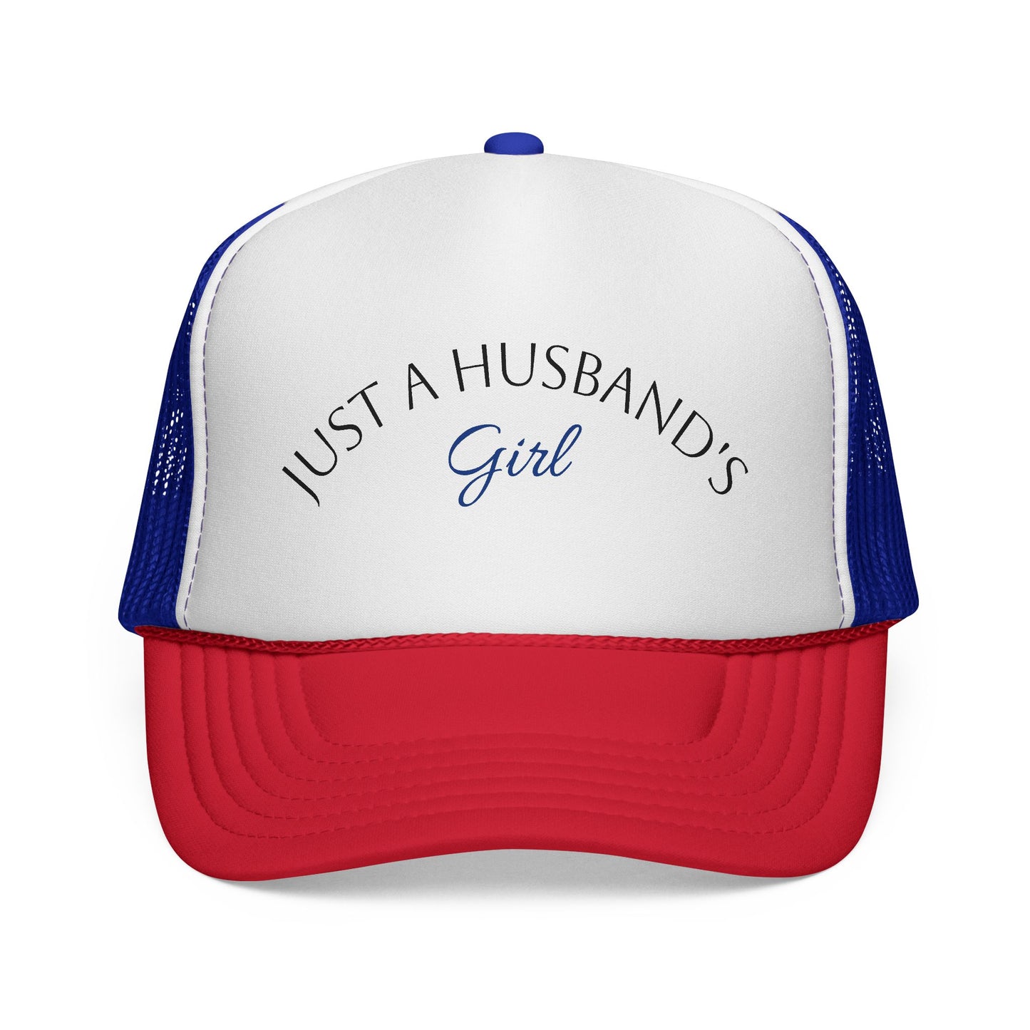 Trucker Cap — "Just a Husband's Girl" Embroidered Mesh Hat