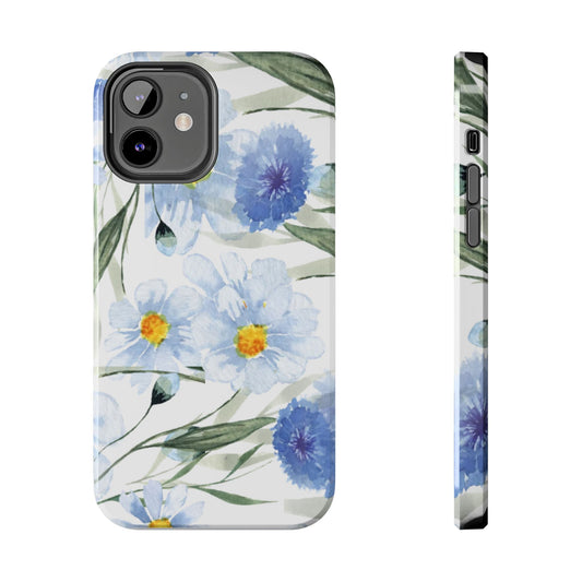 Blue Floral Tough Phone Cases