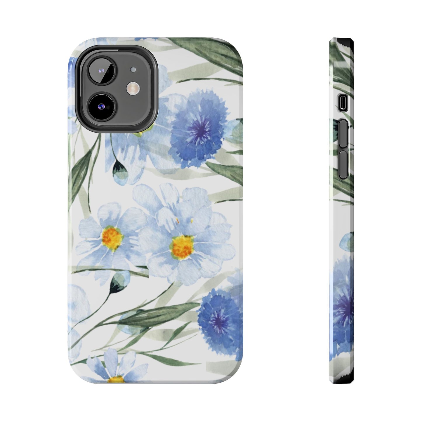 Blue Floral Tough Phone Cases