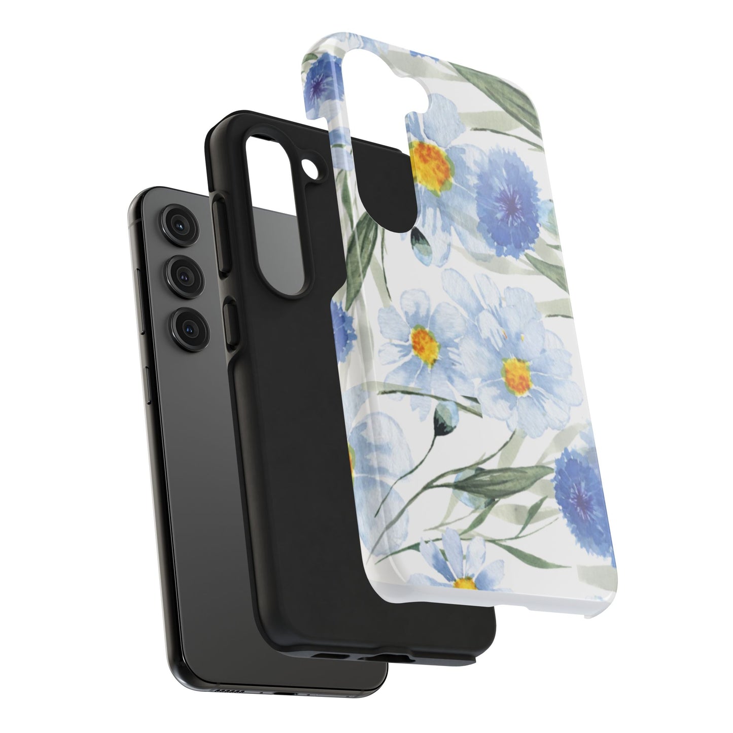 Blue Floral Tough Phone Cases