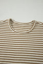 Stripe Textured Knit Top & Shorts Set