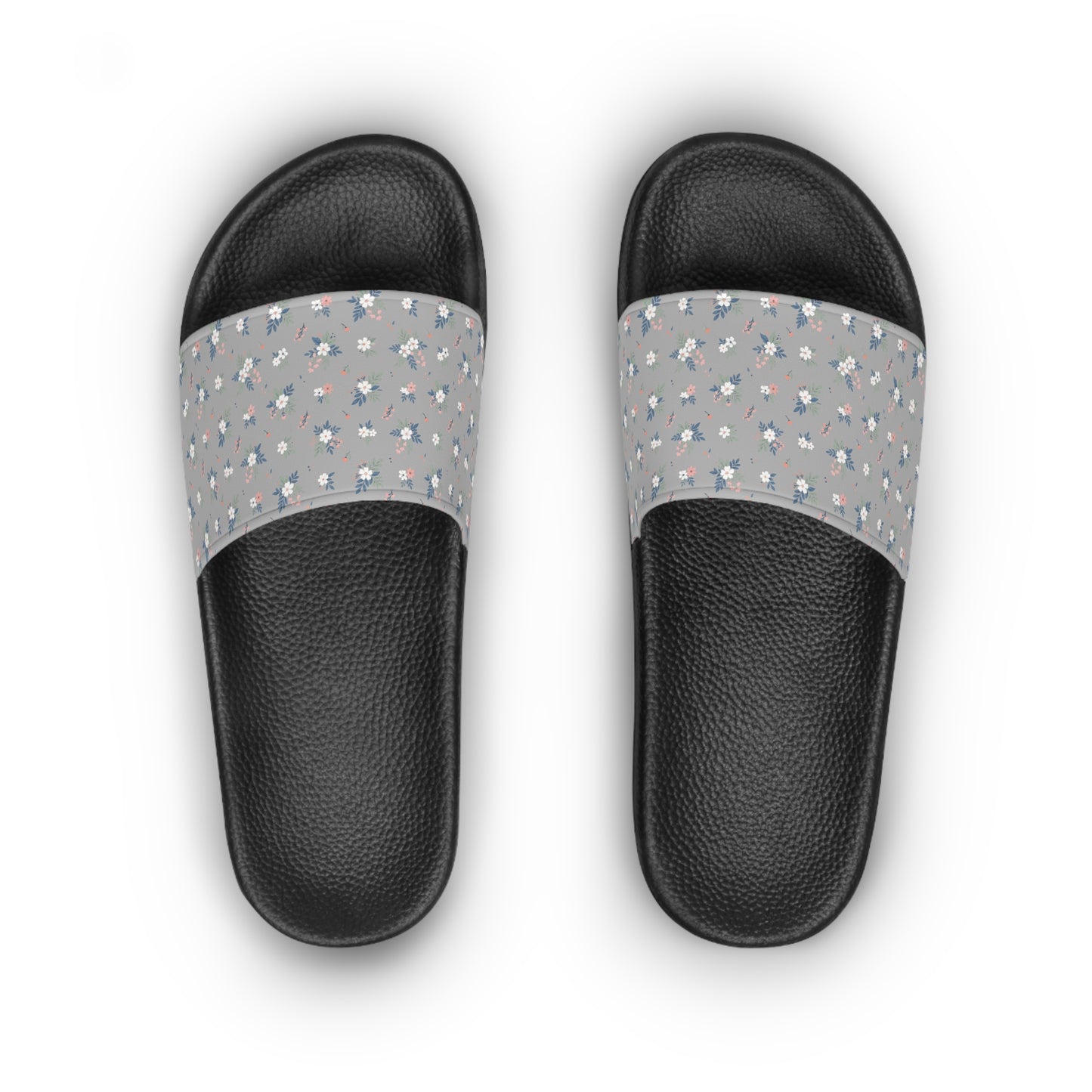 Floral Grey Slide Sandals – Women's Casual Beach & Pool Slides