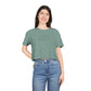 Crop Tee — "It's Just Earth" Romans 12:2 Minimalist Christian Graphic