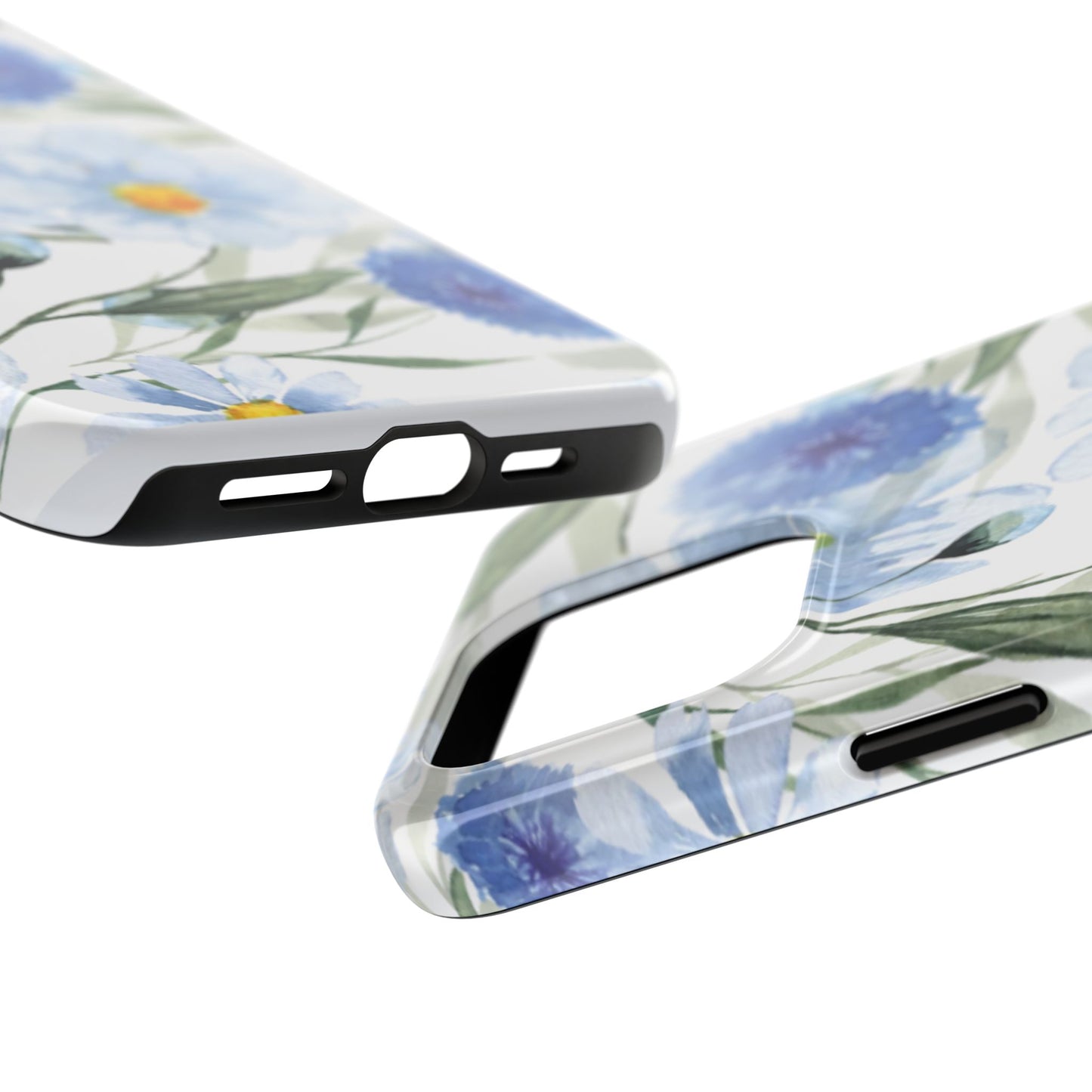 Blue Floral Tough Phone Cases