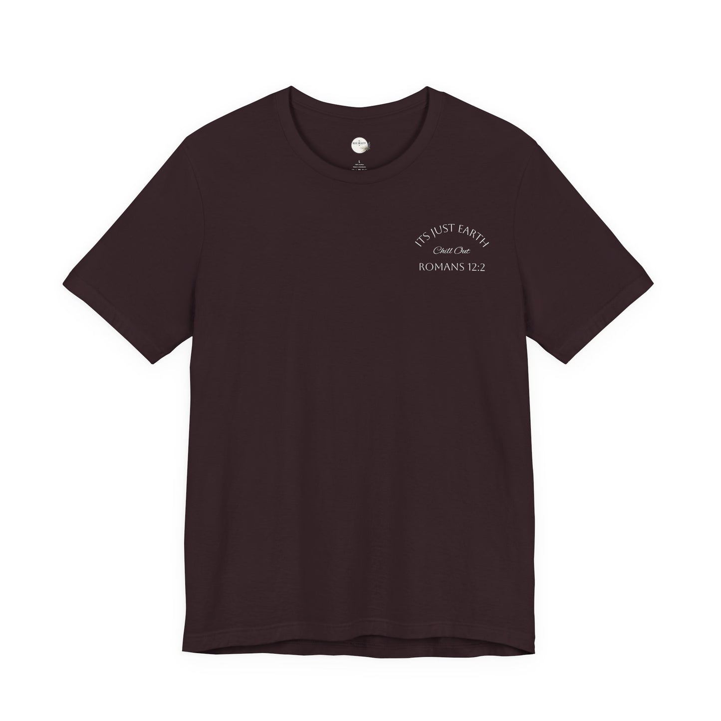 Light Pink—It’s Just Earth, Chill Out, Romans 12:2  Jersey Short Sleeve Tee