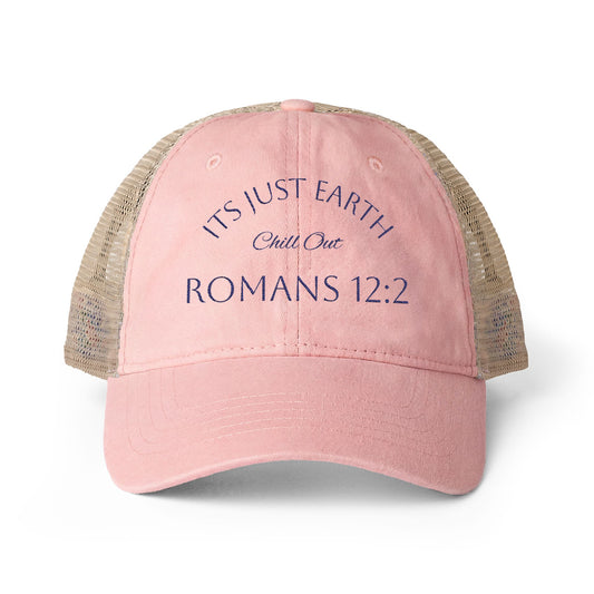 It’s Just Earth-Floral Women's Washed Mesh-Back Cap