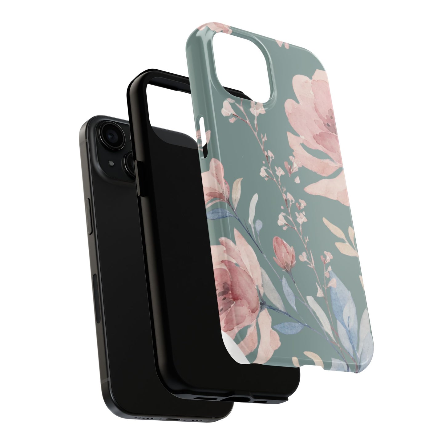 Green Fall floral Tough Phone Cases