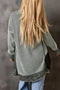 Navy Blue/Black Plaid Knitted Long Open Front Cardigan